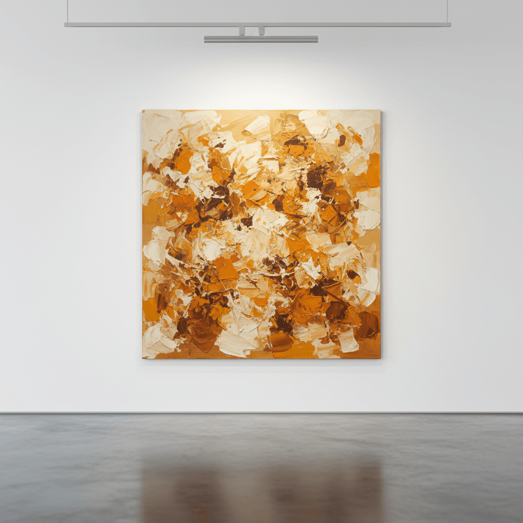 Original acrylic painting displayed in gallery setting